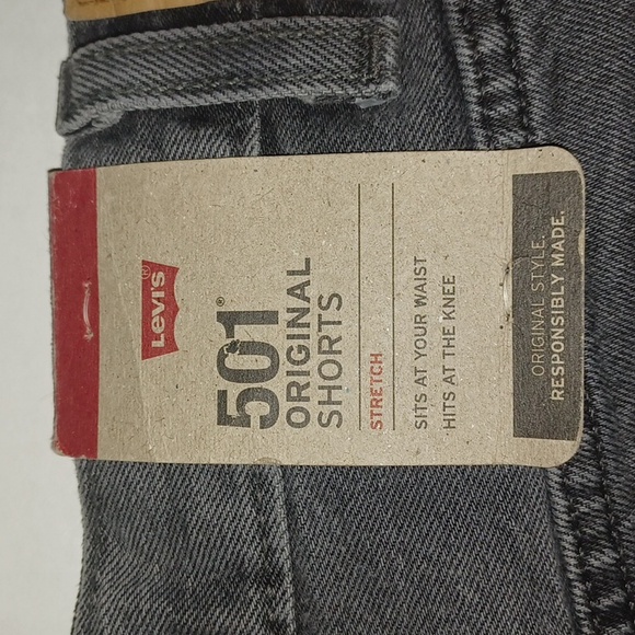Levi's 501 Original Button-Fly Shorts Size-40  Black NWT - Picture 2 of 6